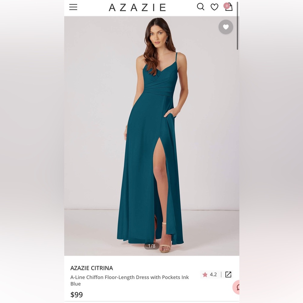 Azazie Citrina Dress Ink Blue